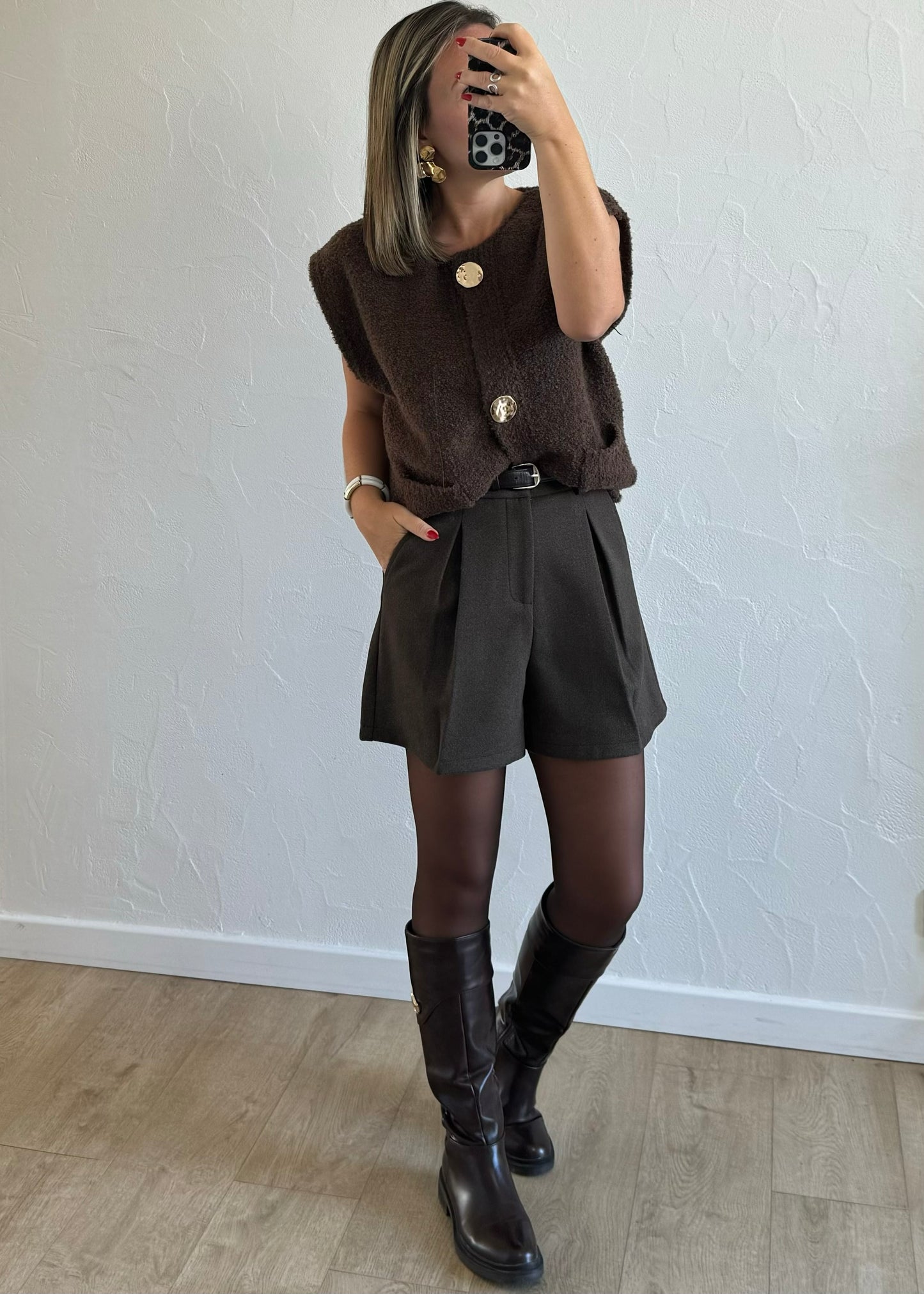 Gilet sans manches Iris marron