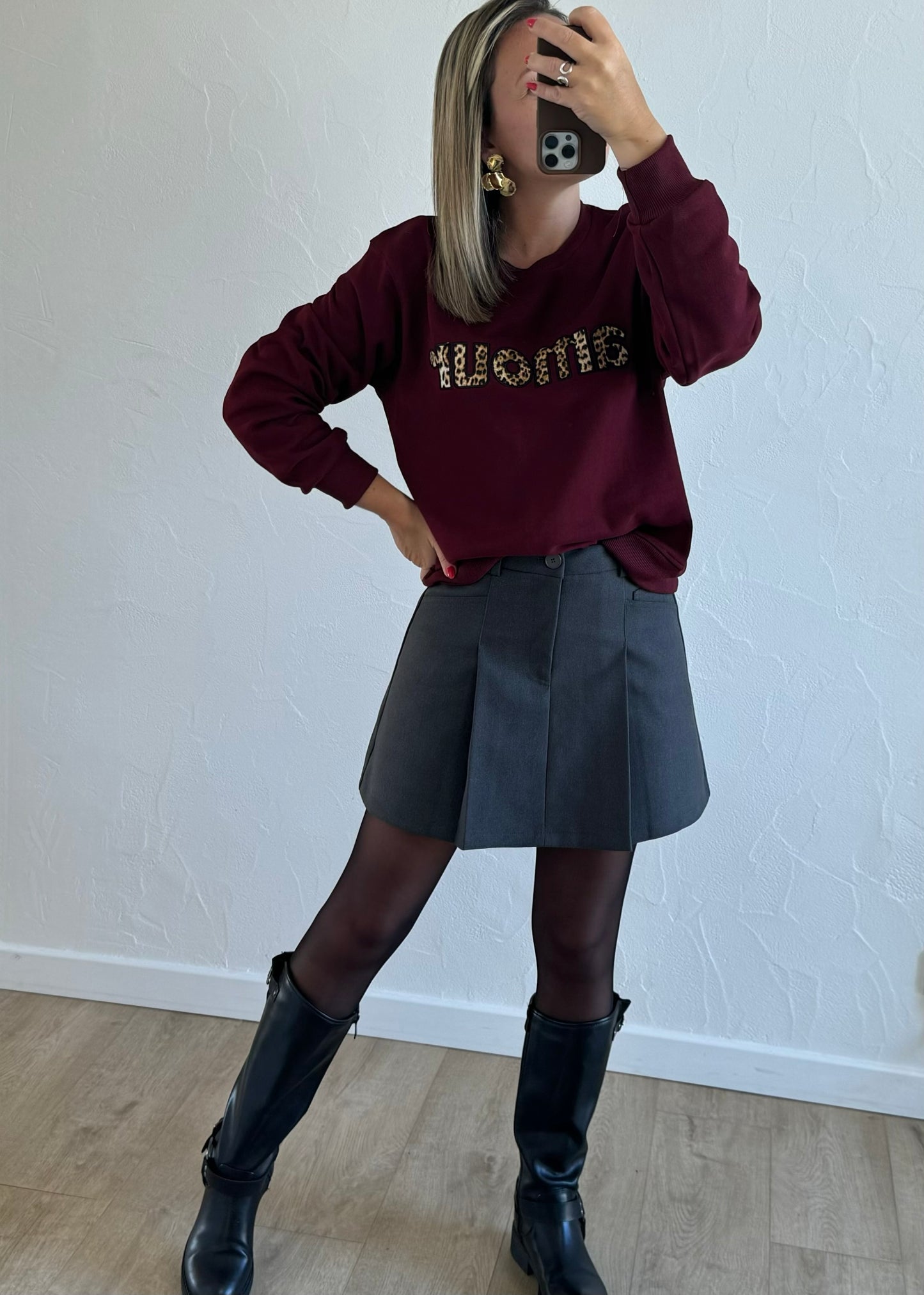 Pull AMOUR Bordeaux