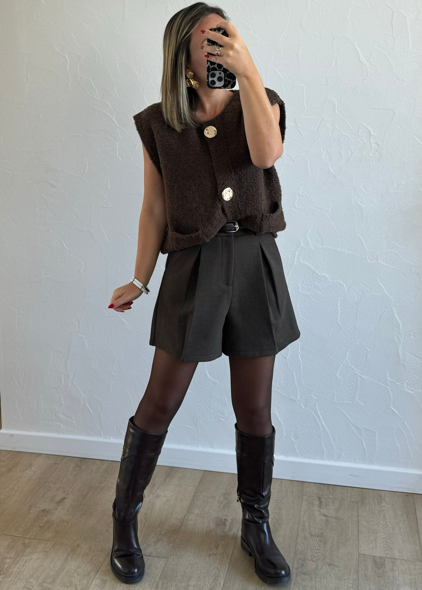 Gilet sans manches Iris marron