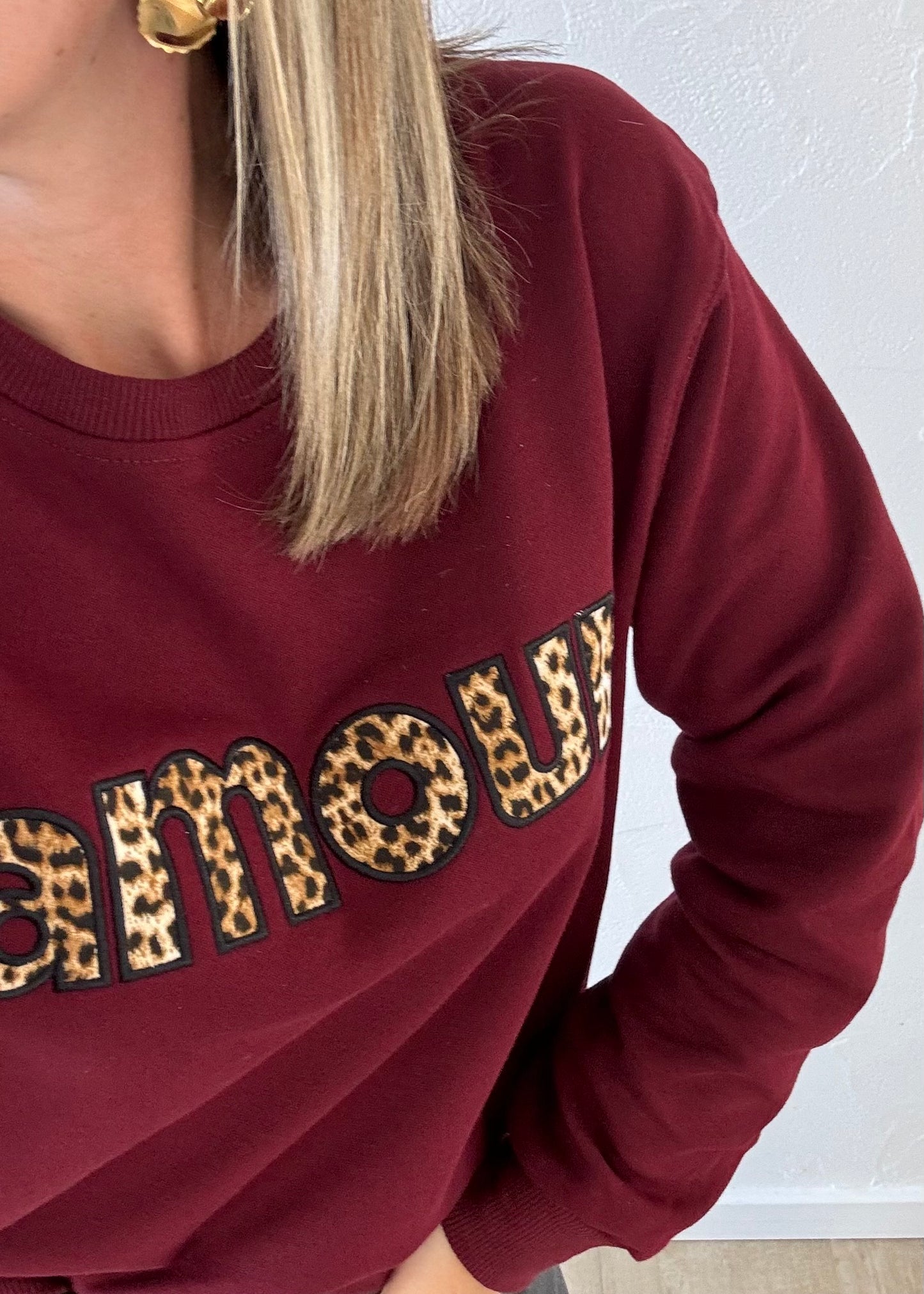 Pull AMOUR Bordeaux