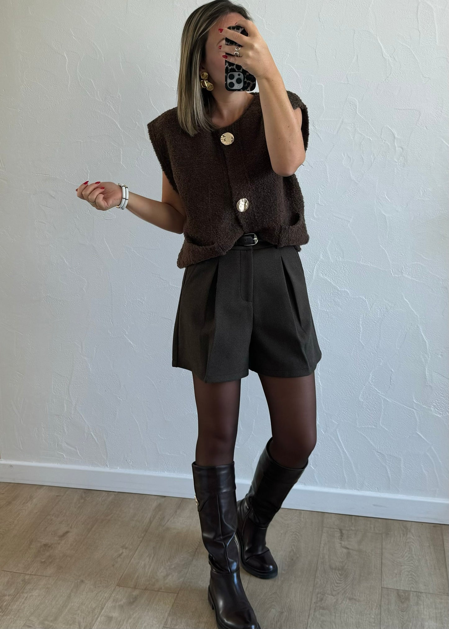 Gilet sans manches Iris marron