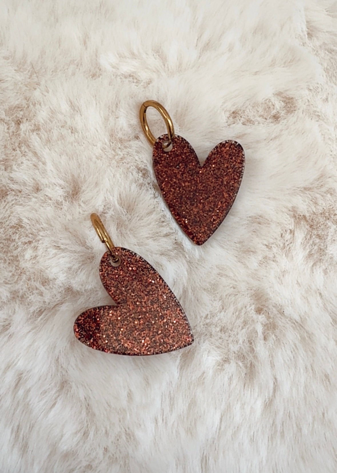 Boucles d’oreilles Cœur Marron ♡