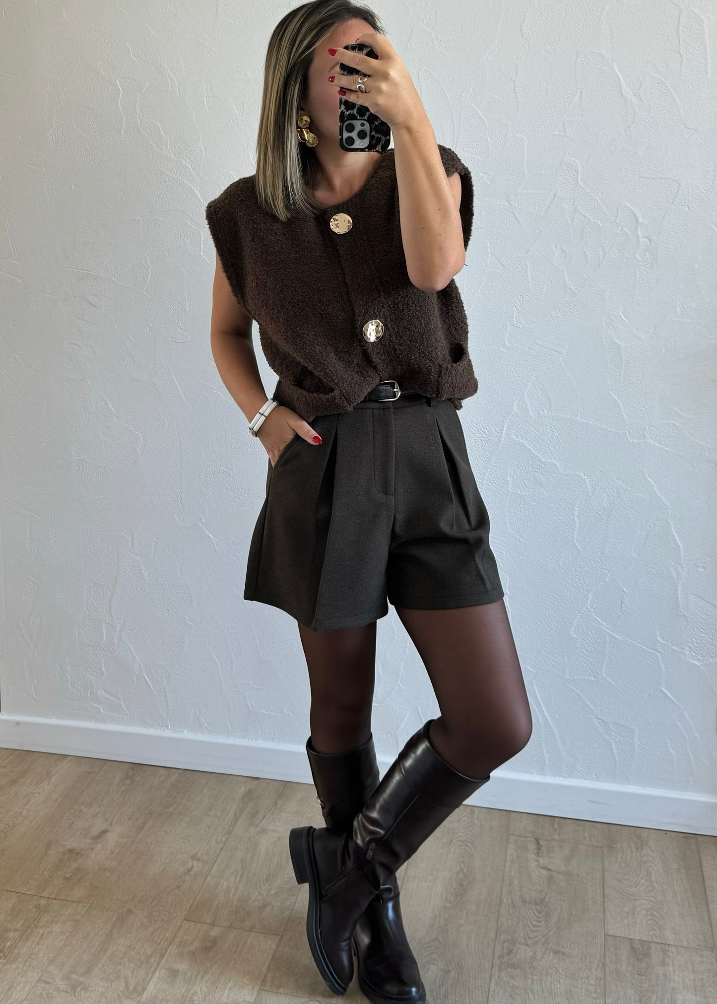 Gilet sans manches Iris marron